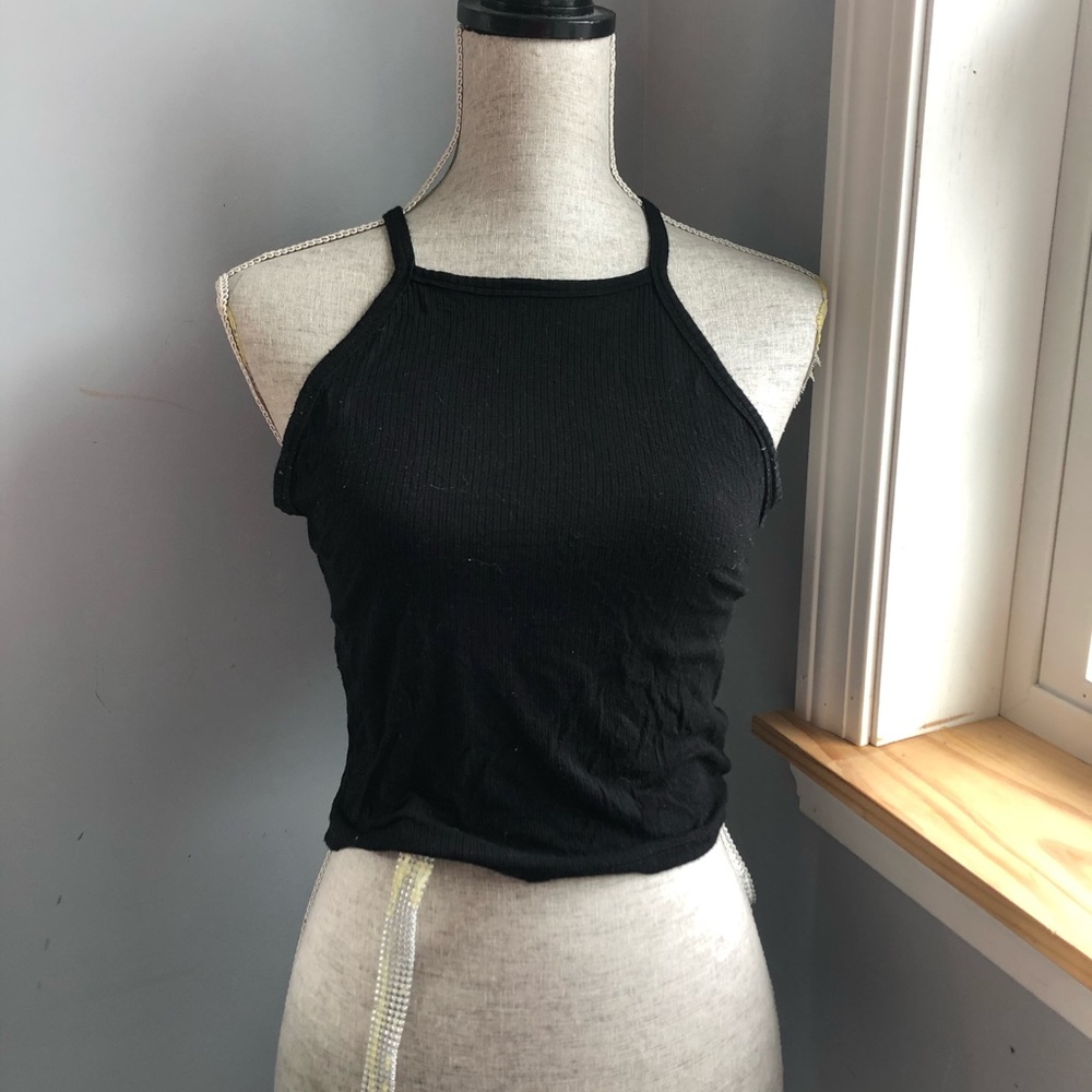 Black Halter high neck tank top
